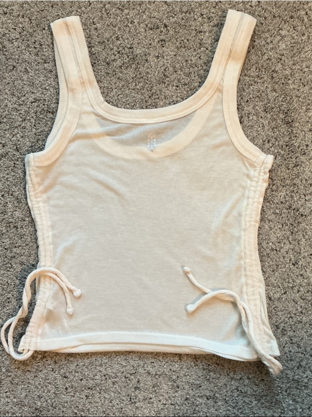 New FP Movement by Free People Scoop Tank with Side Ties ~ Cream - Picture 7 of 7